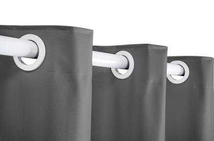 Imagem de Cortina Corta Luz 2,50m X 2,20m 100% Blackout PVC Cinza Para Sala Ou Quarto Para Varão Simples