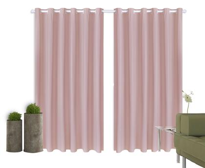 Imagem de Cortina Corta Luz 4,00m X 2,40m 100% Blackout PVC Rosa Para Sala Ou Quarto Para Varão Simples