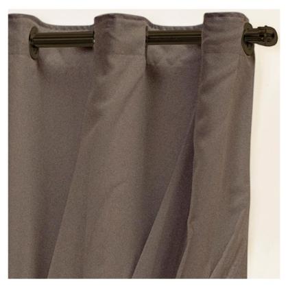 Imagem de Cortina Corta Luz Em Tecido Blackout Com Voil 5m L X 1,00m A Com Ilhós Tabaco Sala Quarto Blecaute
