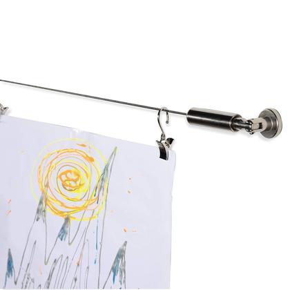 Imagem de Cortina, cortina, arame, conjunto de móveis de parede para tapeçaria prateada