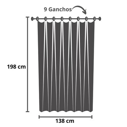 Imagem de Cortina de Banheiro Box Com Visor Pvc Impermeável Antimofo Com 9 Ganchos Casambiente