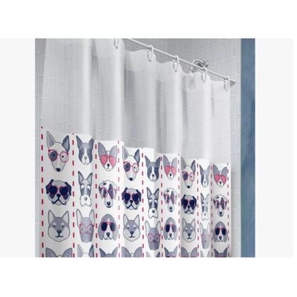 Imagem de Cortina de Box Banheiro Com Visor Dogs Cães 1,35 x 2m R623G