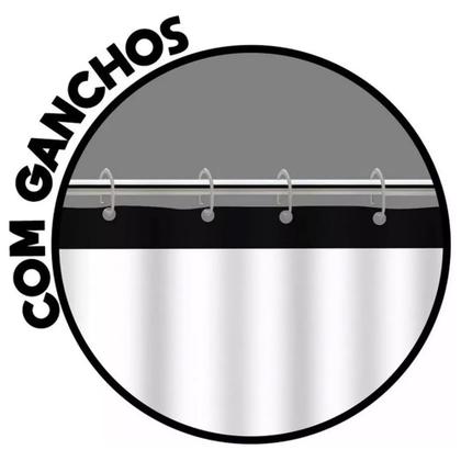 Imagem de Cortina De Box Com Visor Decorada  Antimofo Pvc Várias Cores