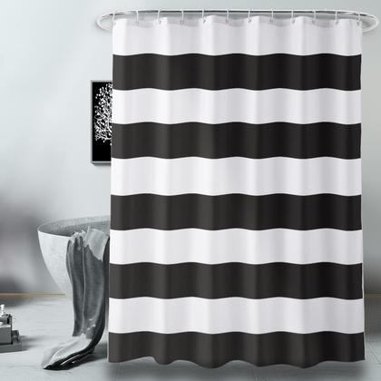 Imagem de Cortina de chuveiro AmazerBath Pano preto e branco 180x180cm