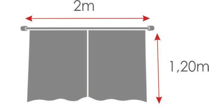 Imagem de Cortina De Cozinha Estampada  2m X 1,20m Maçã  Com Abraçadeira