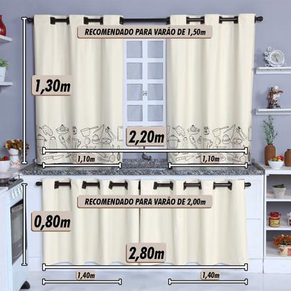 Imagem de Cortina De Cozinha Para Janela E Pia Impermeável Bege