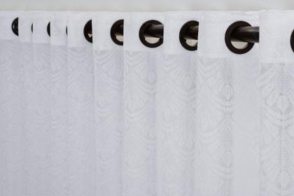 Imagem de cortina de renda premium grande 5 metros com ilhos floral sala cozinha elegante