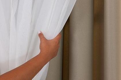 Imagem de Cortina De Voil C/ Forro Blackout Tecido 5,00x2,20 Sala E Quarto Várias Cores