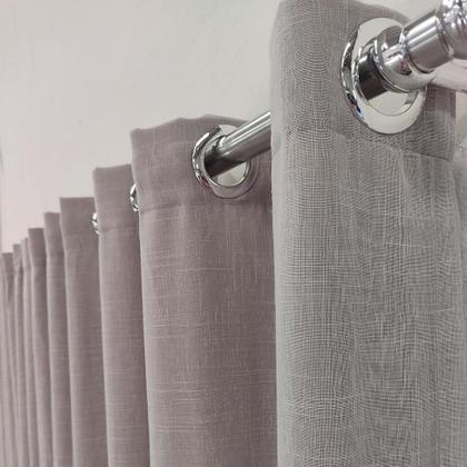 Imagem de Cortina De Voil Linho Com Forro Blecaute 100% Corta Luz Tecido 4,00x2,60