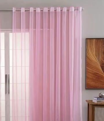 Imagem de Cortina de Voil Lisa Sem Forro Cores Diversas Para Sala Quarto Decorativa Para Ambiente 2,80x1,70m