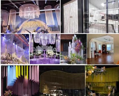 Imagem de Cortina decorativa de corda de porta com divisão de 100 cm x 200 cm - branca