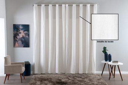 Imagem de Cortina Decorativa de Tecido Rústico para Sala Quarto Escritório Topázio 5,00m x 2,80m Palha Creme