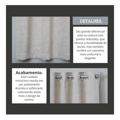 Imagem de Cortina Decorativa Linho Grosso 2,80x1,70 Ilhós Cromado