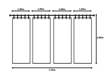 Imagem de Cortina Decorativa para Sala Quarto Escritório Malha Gel Ilhós Mista 6,00m x 2,80m Estampa 3 Floral Azul