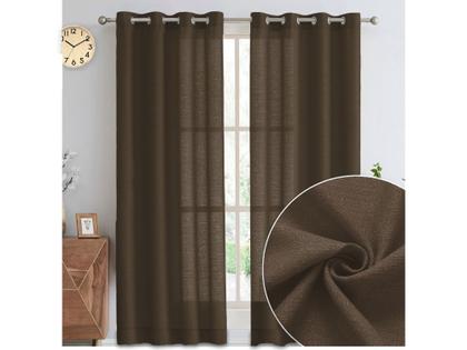 Imagem de cortina doha tecido linho rústico 3,00m porta/ janela diversas cores