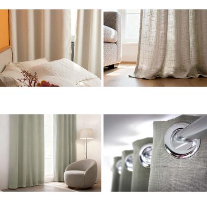 Imagem de Cortina Duo Duna Voil Com Corta Luz Tecido 260x230 Blackout Beclaute Camesa