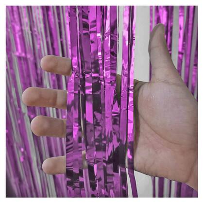 Imagem de Cortina Fitas Metalizadas Pink - 1x2 Metros