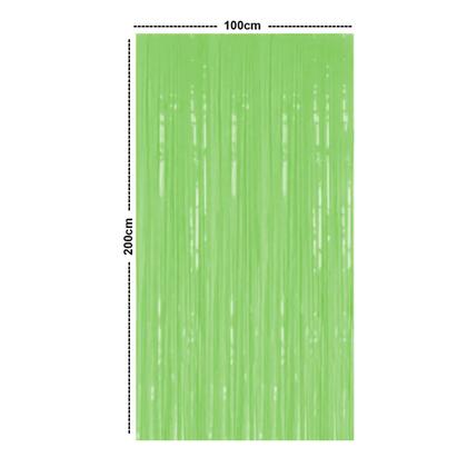 Imagem de Cortina Fitas Metalizadas Verde Neon 1x2m