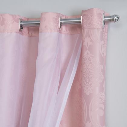 Imagem de Cortina Florenza Premium Jacquard Com Voal + Presilha Para Sala Quarto Escritório  2,60 x 1,70m