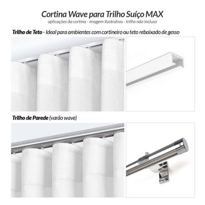 Imagem de Cortina Gaze De Linho 4 Metros Trilho Suíço 