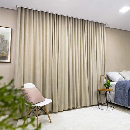 Imagem de Cortina Gaze De Linho Com Blackout 5,00x2,60 Trilho Suiço Duplo
