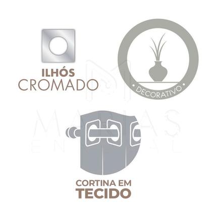 Imagem de Cortina Gaze de Linho com Blackout em Tecido 2,80m x 1,70m Para Janela Quarto e Sala