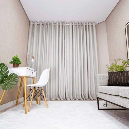Imagem de Cortina Gaze de linho Com Forro 4,00X2,60 Para Varão - Sala/Quarto