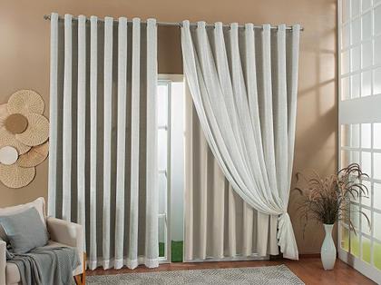 Imagem de Cortina Gaze De Linho Forro Blackout 3,00x2,20 Sala E Quarto Varias Cores