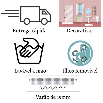 Imagem de Cortina Gorgurinho para Janela de Banheiro com Estampa Costela de Adão