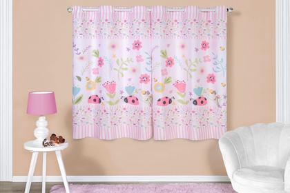 Imagem de Cortina Infantil 2,00x1,50 Estampa Bebê Quarto Flores