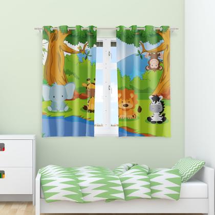 Imagem de Cortina Infantil Animais Safari para Quarto 2,80m x 1,40m