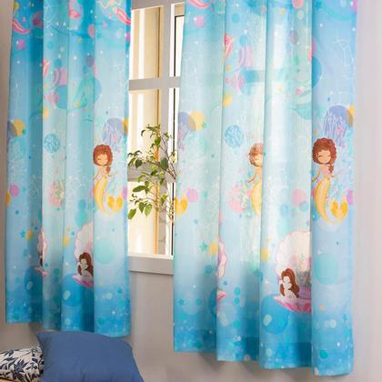 Imagem de Cortina Infantil Basic Com Forro Blackout Estampas Meninas 2,00 x 1,80 Santista
