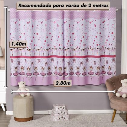 Imagem de Cortina Infantil Estampada 2,80 x 1,40 Linhão Para Bebê