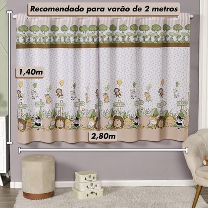 Imagem de Cortina Infantil Estampada 2,80 x 1,40 Linhão Para Bebê