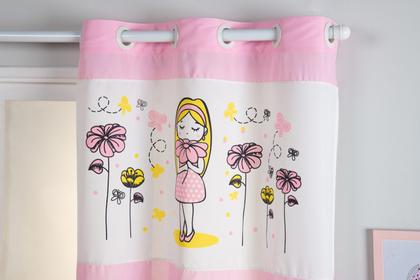 Imagem de Cortina Infantil Estampada Menininha 2,00x1,70m Rosa