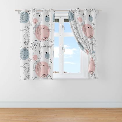 Imagem de Cortina Infantil Fundo do Mar para Quarto 2,80x1,40m