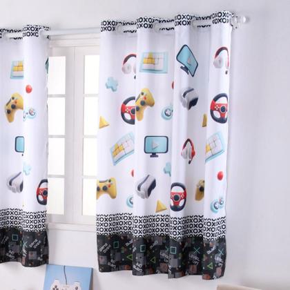 Imagem de Cortina Infantil Juvenil Quarto Menino Boy para Varão Simples Duplo 2m Estampada