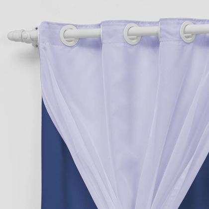 Imagem de Cortina Infantil Para Quarto Bebê 2,20X1,30 Azul Royal Teen