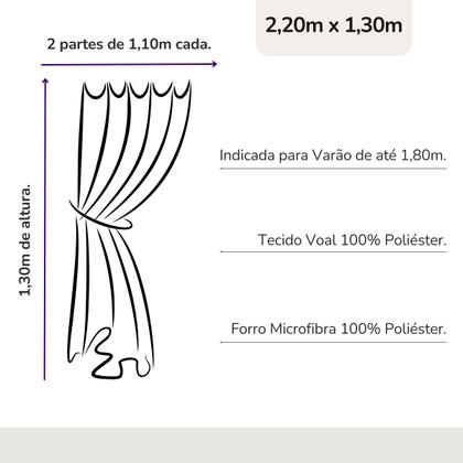 Imagem de Cortina Infantil Para Quarto Bebê 2,20X1,30 Menina Teen