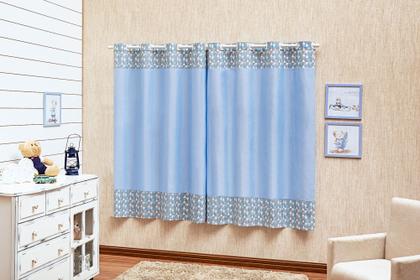 Imagem de Cortina Infantil Para Quarto Bebê Ilhós Estampada Menino Menina Varão Simples 2x1,70m