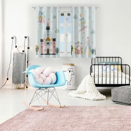 Imagem de Cortina Infantil Princesa e Castelo para Quarto 2,80x1,40m