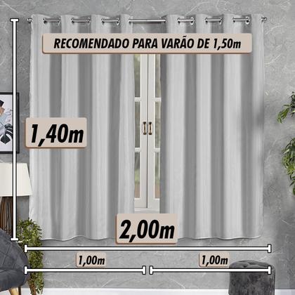 Imagem de Cortina Janela Quarto Tecido Blackout Com Voil 2,00 x 1,40 