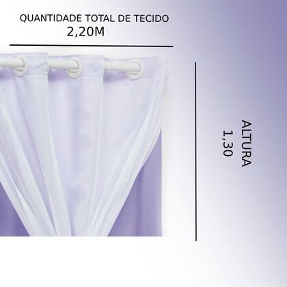 Imagem de Cortina Lilás para Quarto de Bebê 2,20x1,30 com Voal Teen
