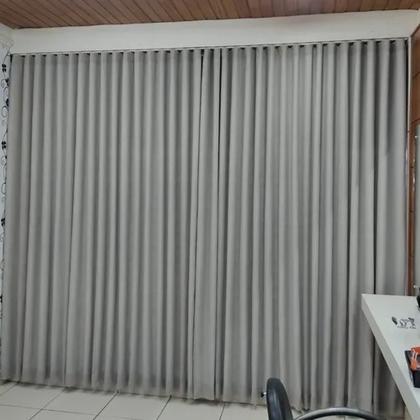 Imagem de Cortina Linho Com Blackout Para Trilho 4,00x2,60 Trilho Wave