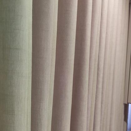 Imagem de Cortina Linho Com Forro Blackout Wave Trilho Suíço Sob Medida 8,00x2,60