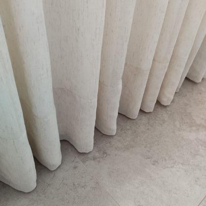 Imagem de Cortina Linho Com Forro Blackout Wave Trilho Suíço Sob Medida 8,00x2,60