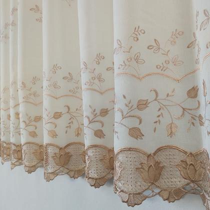 Imagem de Cortina Luxuosa Bordado De Voil Guipir Com Forro Microfibra 3,00x1,80