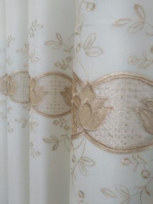 Imagem de Cortina Luxuosa Bordado De Voil Guipir Com Forro Microfibra 3,00x1,80