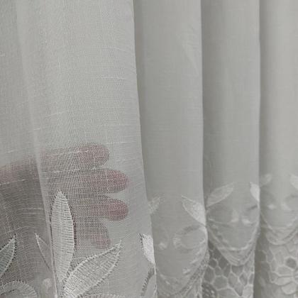 Imagem de Cortina Luxuosa De Voil Linho Bordado Guipir Com Forro Microfibra 3,00x2,50