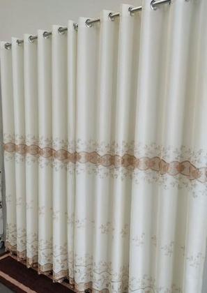 Imagem de Cortina Luxuosa De Voil Linho Bordado Guipir Com Forro Microfibra 6,00x2,60